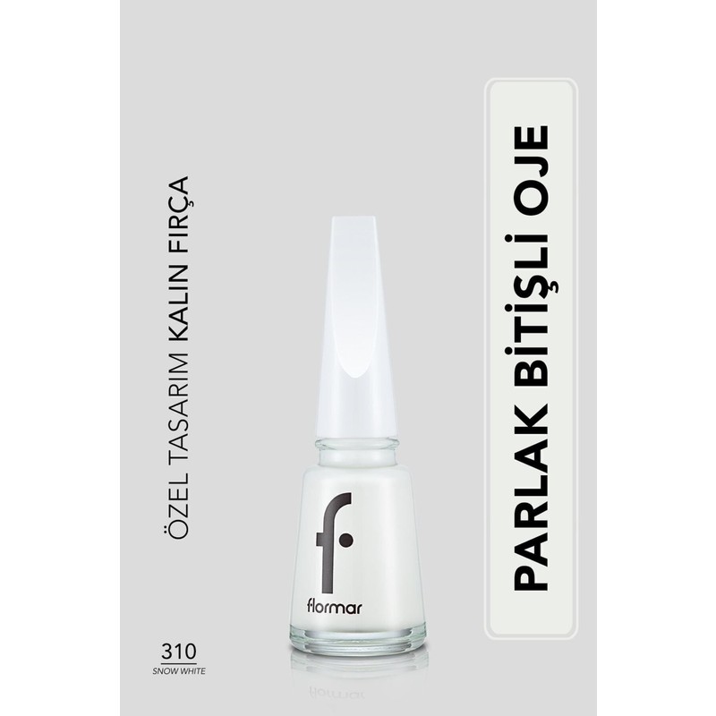 Flormar Nail Enamel Yoğun Renk Veren Uzun Süre Kalıcı Parlak Oje (310 Snow White) 8682536035859