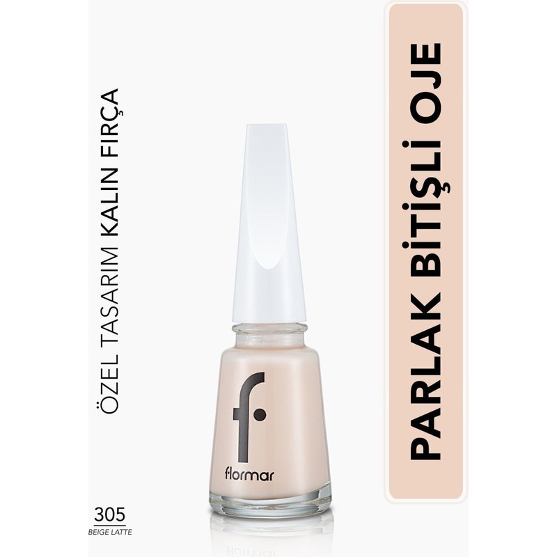 Flormar Nail Enamel Yoğun Renk Veren Uzun Süre Kalıcı Parlak Oje (305 Beige Latte) 8682536035835
