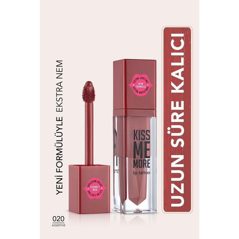 Flormar Kiss Me More Yüksek Pigmentli & Mat Bitişli Nemlendirici Likit Ruj (020 Assertive) 8682536040877