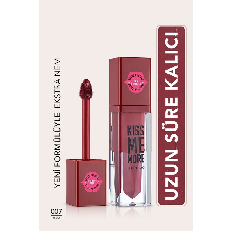 Flormar Kiss Me More Yüksek Pigmentli & Mat Bitişli Nemlendirici Likit Ruj (007 Rosa) 8682536040686