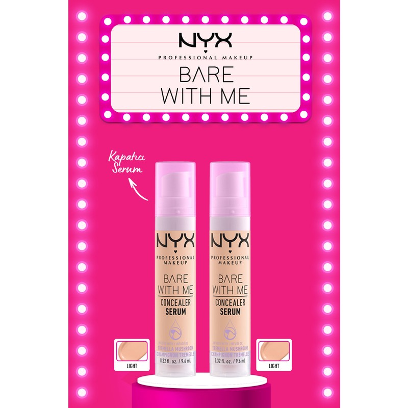 NYX Professional Makeup 2'li Bare With Me Concealer Serum - 02 Light Suya Dayanıklı Kullanım Alanı