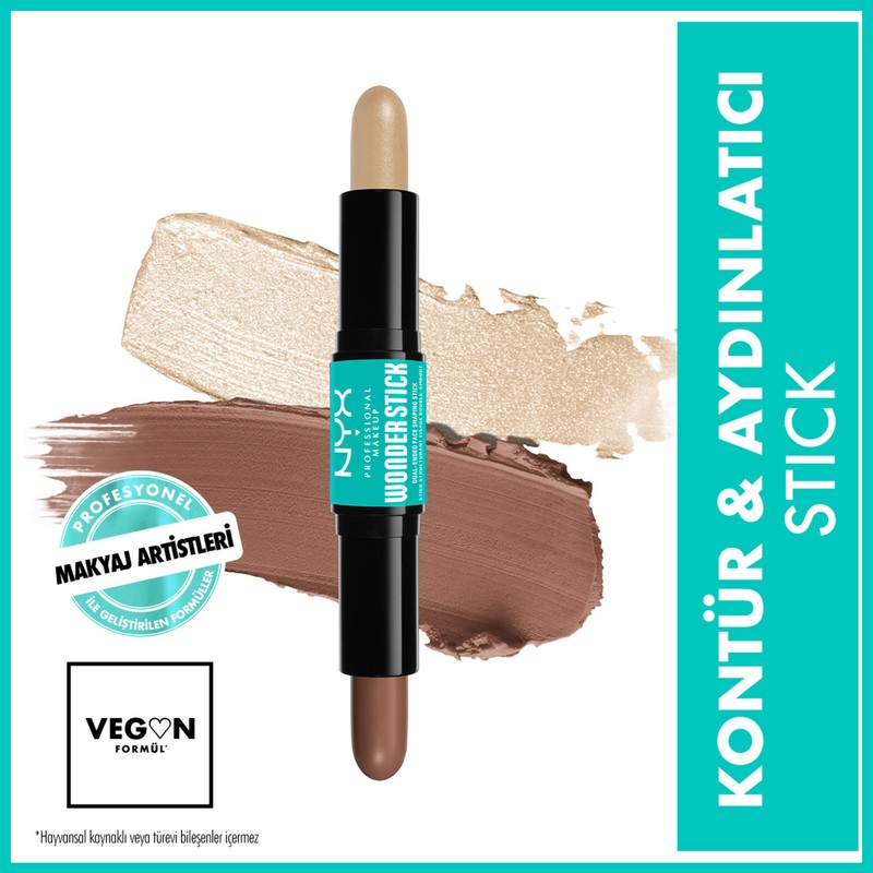 NYX Professional Makeup Wonder Stick Universal Light Çift Taraflı Krem Kontür & Aydınlatıcı Stick