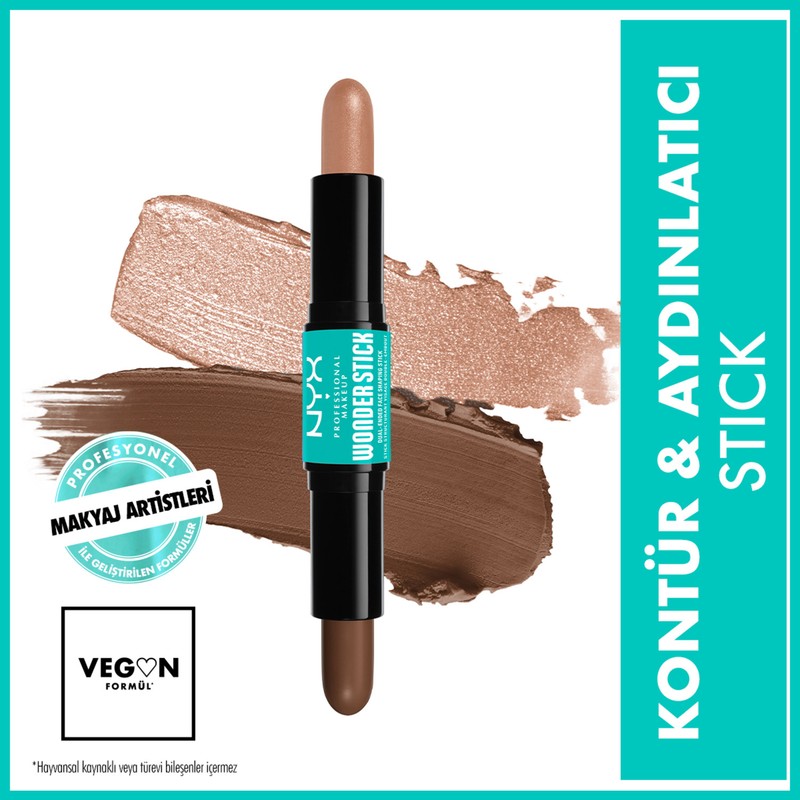 NYX Professional Makeup Wonder Stick Çift Taraflı Krem Kontür & Highlighter Stick - Medium