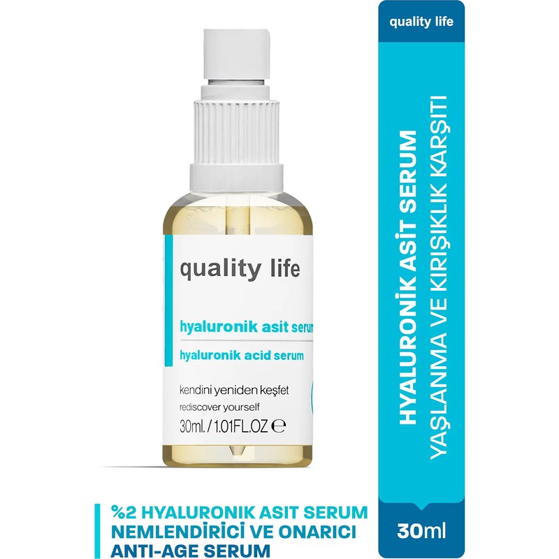 Quality Life Hyaluronic Acid Serum - Yaşlanma Karşıtı Nemlendirici Yenileyici Cilt Serumu Hyaluronik Asit Serum