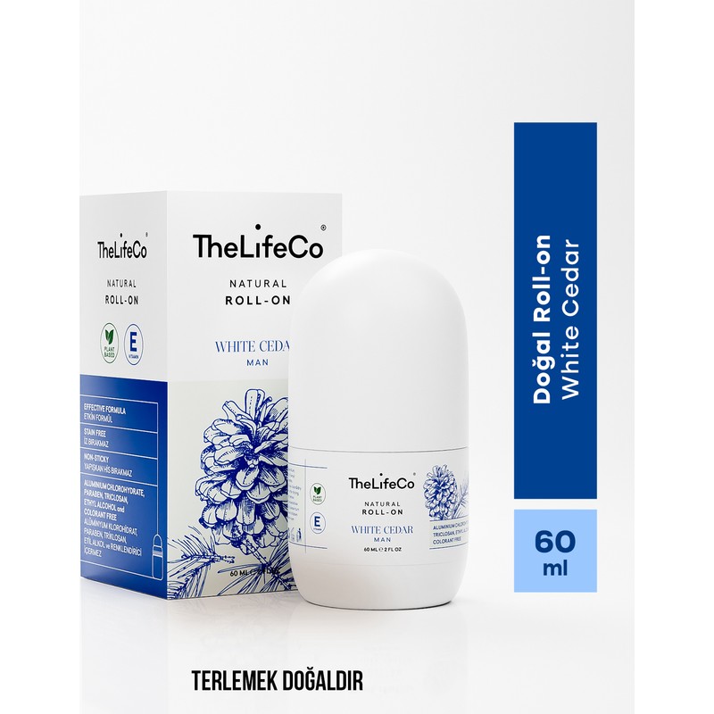 TheLifeCo %100 Doğal Roll-On Deodorant White Cedar 60 ml