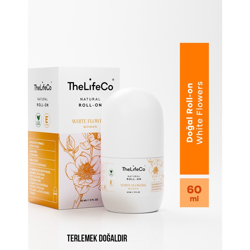 TheLifeCo %100 Doğal Roll-On Deodorant White Flowers 60 ml