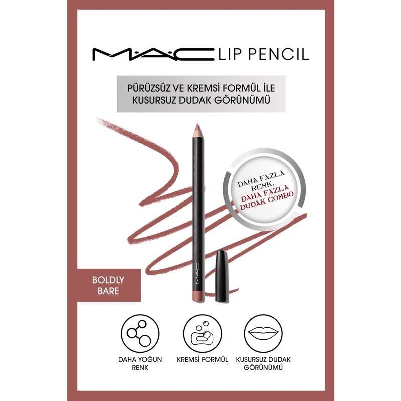 Mac Boldly Bare Dudak Kalemi - Kremsi, Uzun Süre Kalıcı, 1.45 g, Suya Dayanıklı, Profesyonel Makyaj İçin İdeal