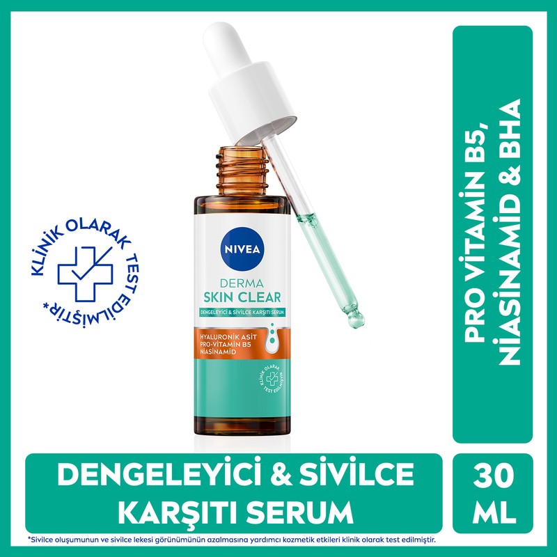 Nivea Derma Skin Clear Serum - Niasinamid Hyaluronik Asit Yağlı Cilt 30 ml