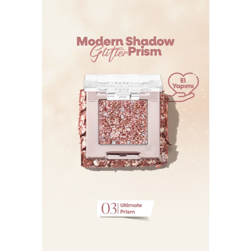 MISSHA Topaklanmayan, El Yapımı Glitter Far Modern Shadow Glitter Prism (No.3 Ultimate Prism)