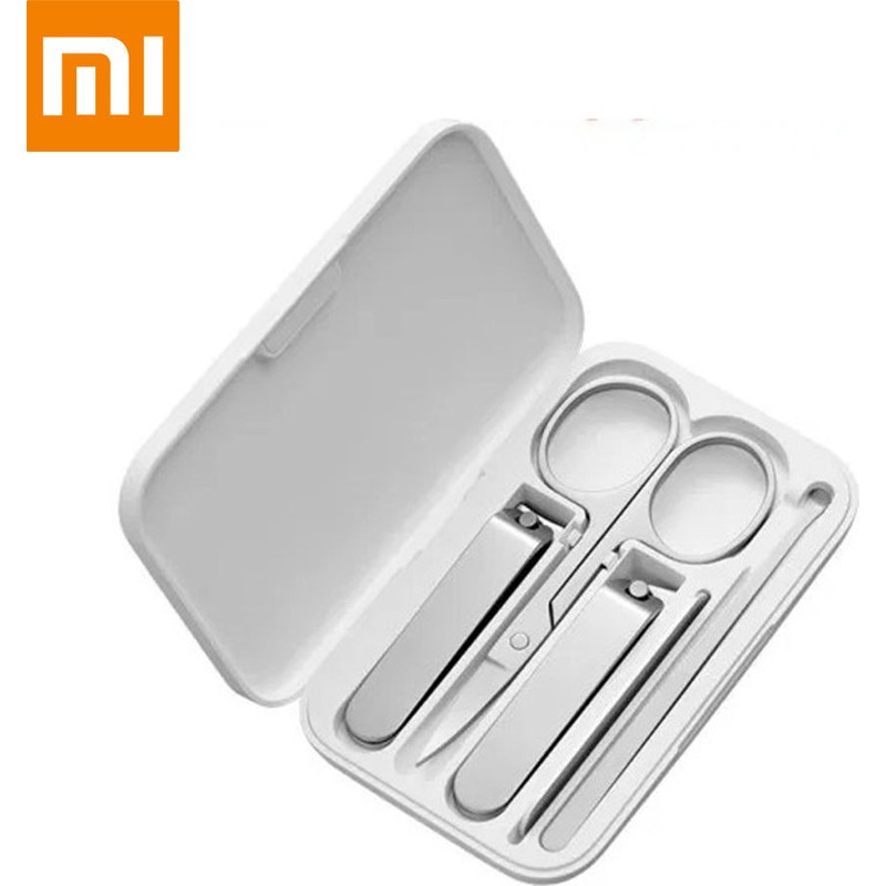 Xiaomi Profesyonel Tırnak Bakım Seti - 5 Parça Paslanmaz Çelik, Beyaz Darbeye Dayanıklı Taşıma Çantası ile