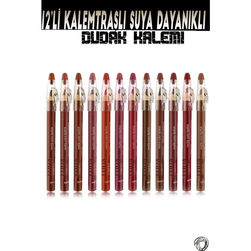 Luua Dudak Kalemi 12'li Set Suya Dayanıklı Kalın Kalem Ruj Renkli Özellikler ile Uzun Süre Kalıcı