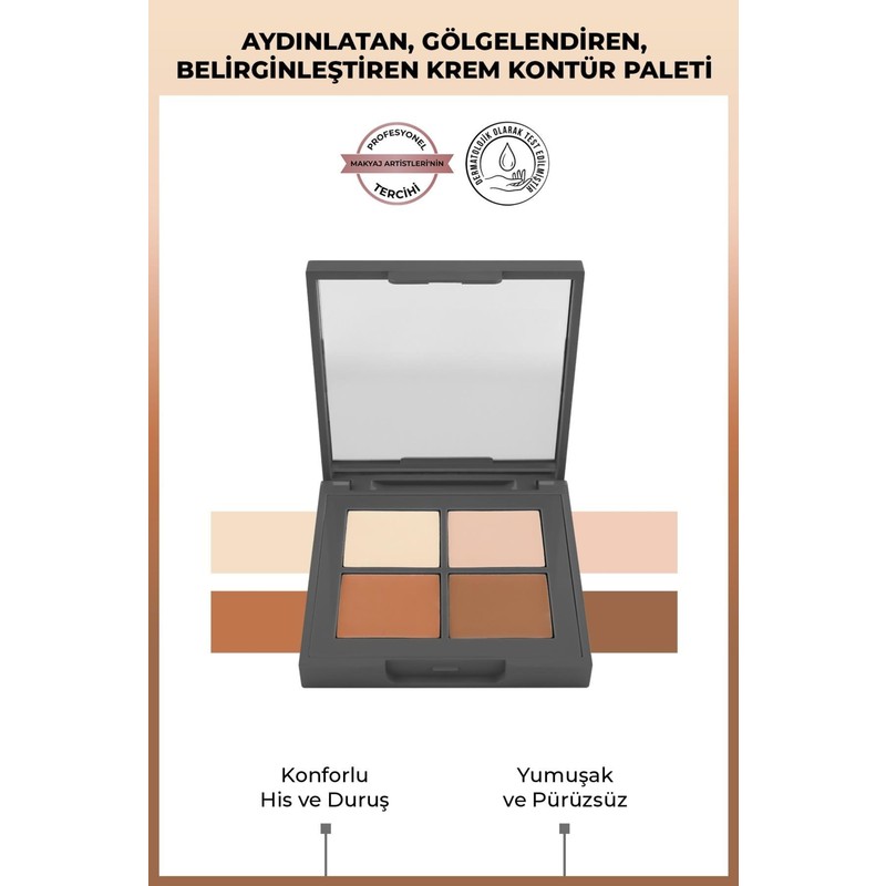 Alix Avien 4'lü Krem Kontür Paleti Vanilia & Beige & Brown & Mocha Aydınlatıcı Toz Hacim
