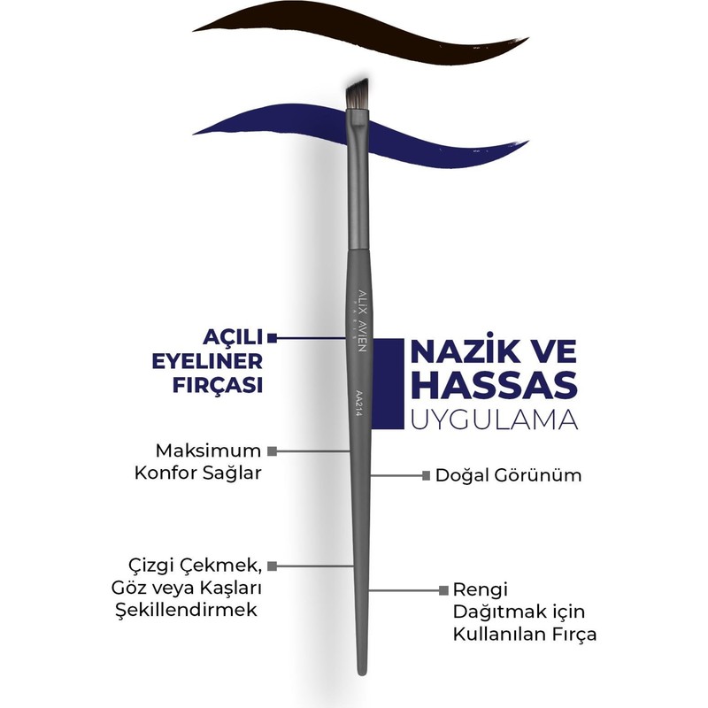 Alix Avien Açılı Eyeliner Fırçası - Small Angle Brush AA214