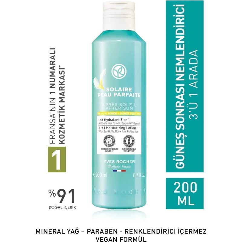 Yves Rocher 200 ml Güneş Sonrası Vücut Losyonu Nemlendirici Etkisi ile Unisex Kullanıma Uygun
