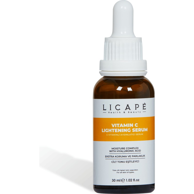 Licape C Vitamini İçeren Cilt Serumu 30 ml – Karma Ciltler için Ton Eşitleyici, Aydınlatıcı ve Yoğun Nemlendirici