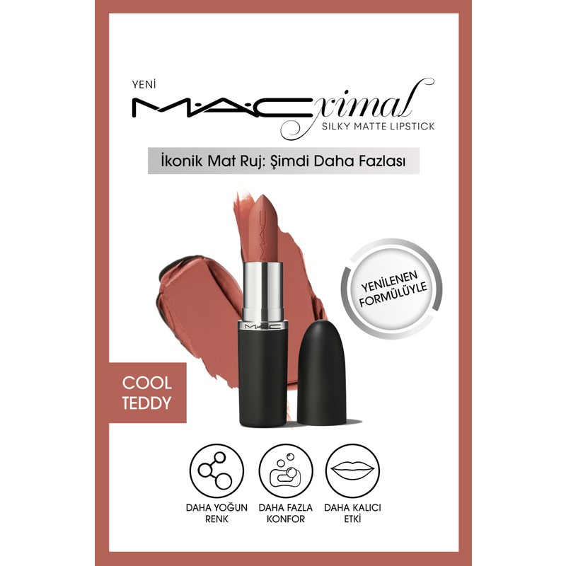 Mac Silky Matte Lipstick Nemlendirme Etkili Yoğun Renk Sağlayan Ruj -COOL TEDDY 3.5GM