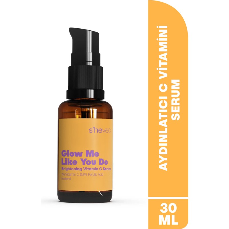 S'hevec S'he Vec Aydınlatıcı, Leke Karşıtı ve Ton Eşitleyici C Vitamini Vegan 30 ml Serum Glow Me Like You Do