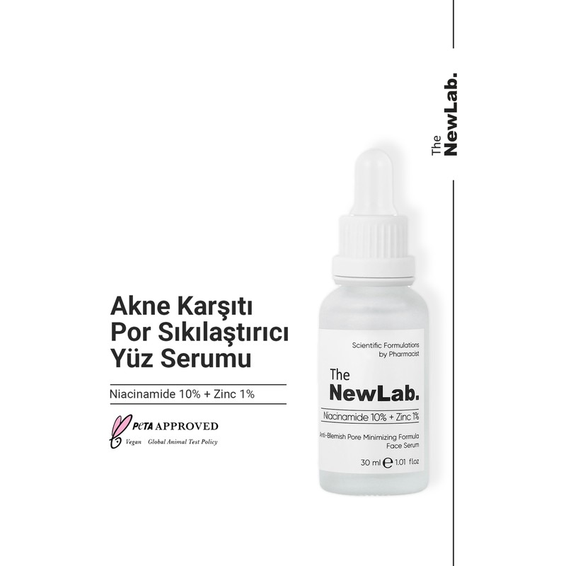 The NewLab. Niacinamide 10% + Zinc 1% - Akne Karşıtı Por Sıkılaştırıcı Yüz Serumu 30 ml