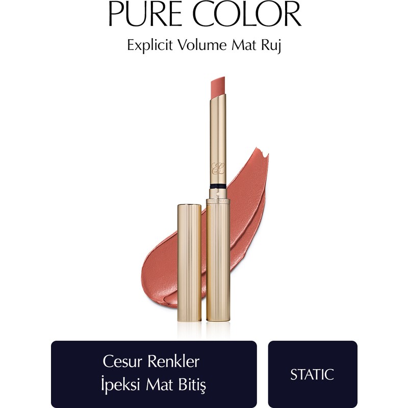 Estee Lauder Mat Bitişli Ruj - Pure Color Explicit Volume Mat Ruj - Renk: Temperature Rısıng