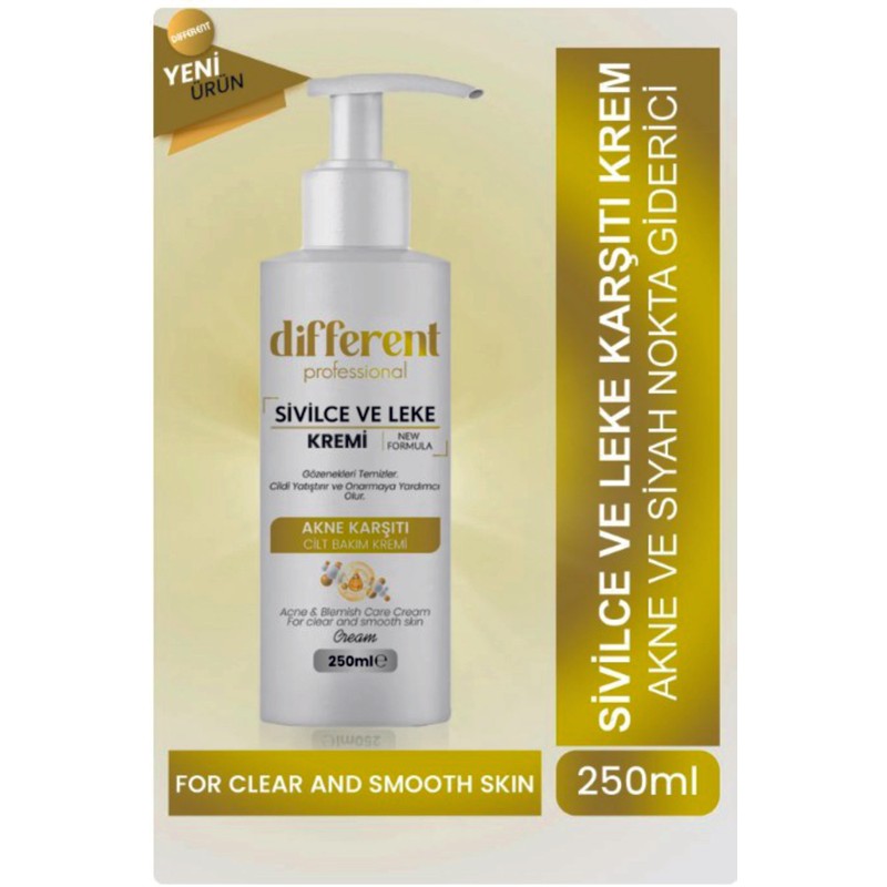 Different Professional Akne Engelleyici, Akne Karşıtı, Siyah Nokta ve Leke Giderici, Yüz Kremi 250 ml