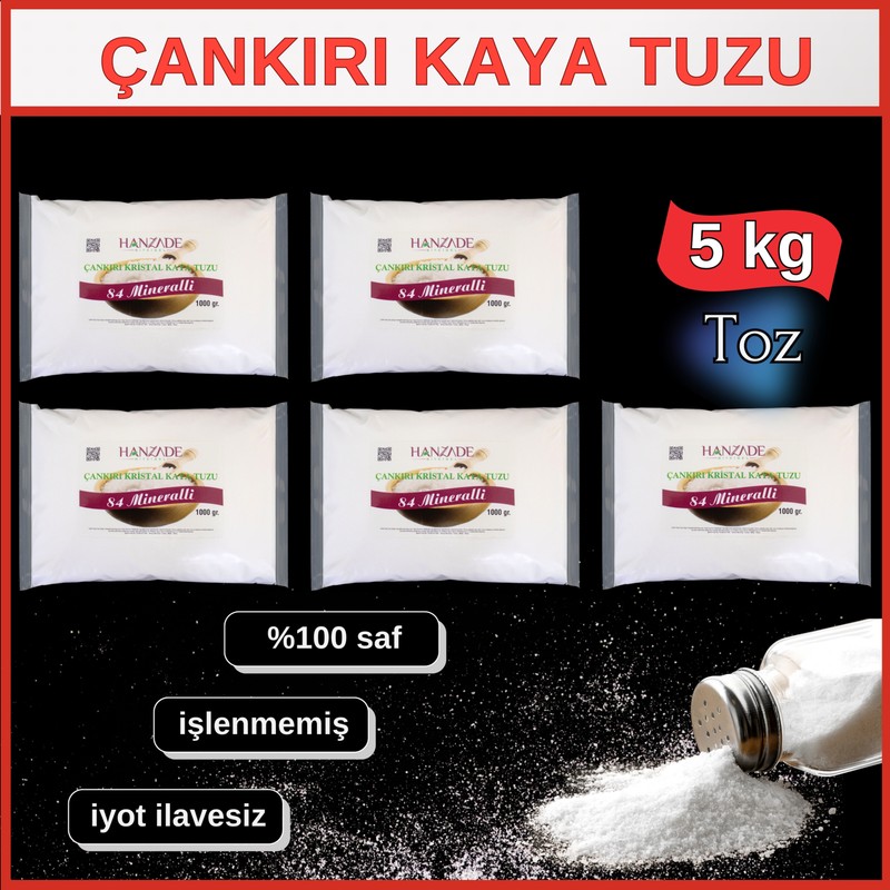 Hanzade Bitkisel Çankırı Kaya Doğal Öğütülmüş Kaya Tuzu 5 kg
