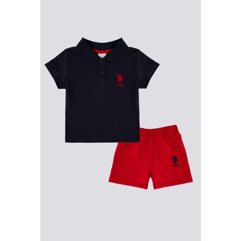 U.S. Polo Assn. U.S. Polo Assn Lisanslı Collar Lacivert Erkek Bebek Takımı 6 - 9 Ay Özel Olay İçin Tasarlandı