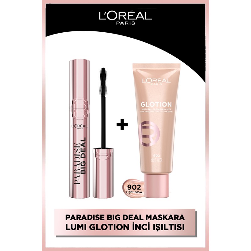 L'Oréal Paris Paradise Big Deal Siyah Maskara & Lumi Glotion Inci Işıltısı