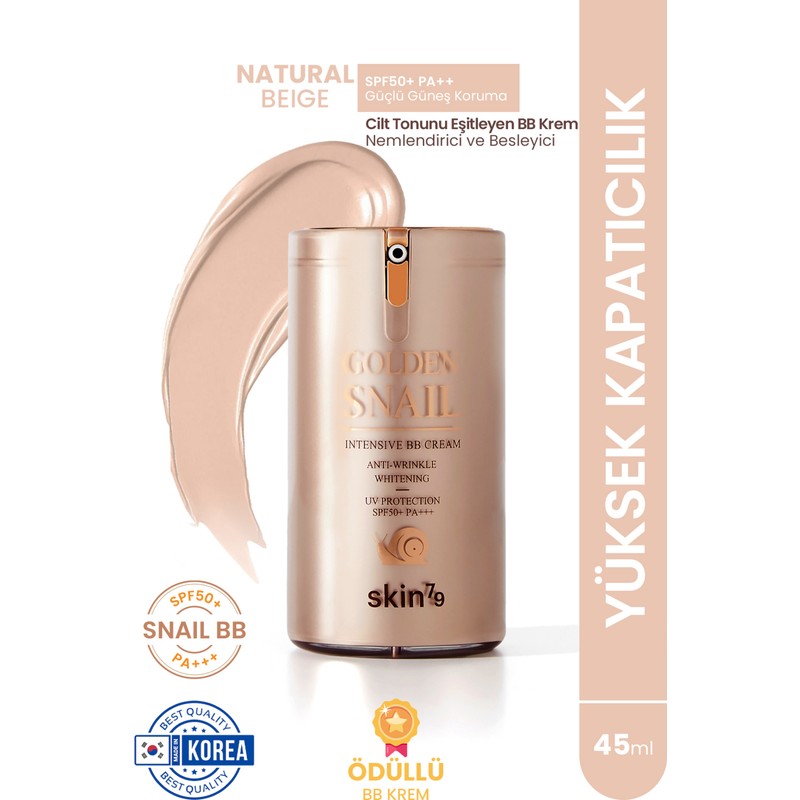 Skin79 Golden Snail 45gr BB Krem Yaşlanma Karşıtı Nemlendirici Cilt Tonunu Eşitleyen Doğal Bej