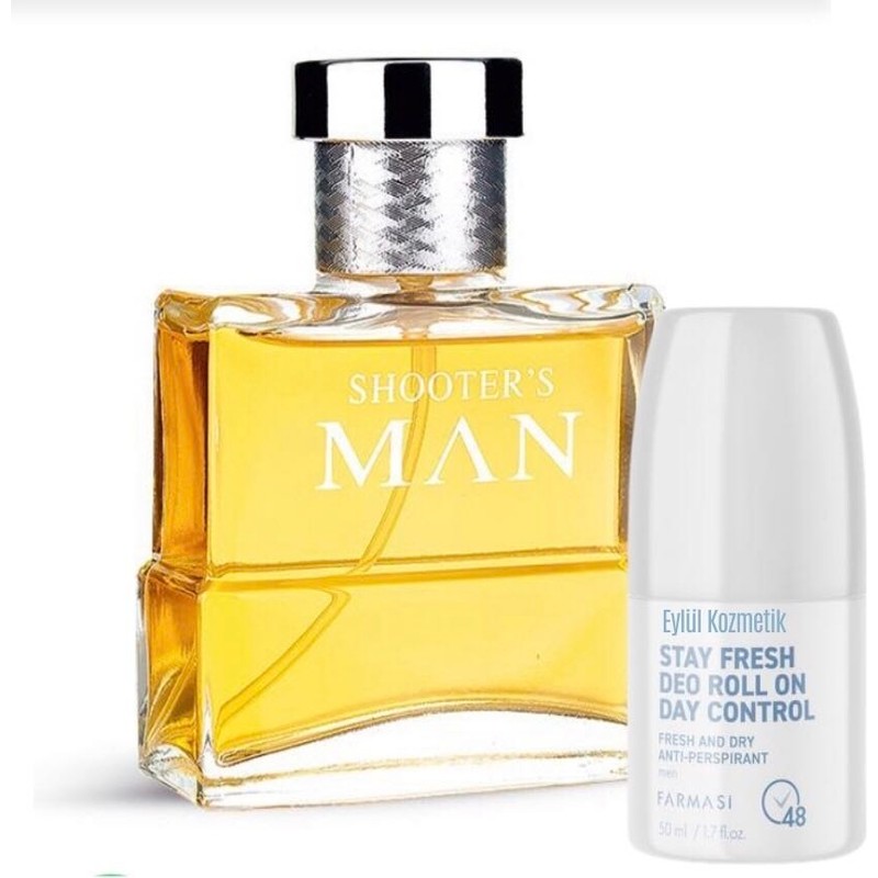 Farmasi Stay Fresh Deo Roll On Day Control 50 ml & Farmasi Shooter's Man Erkek Parüm 100 ml