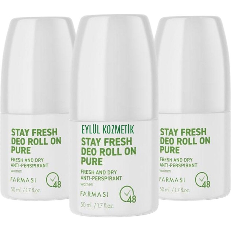 Farmasi Anti-Perspirant Deo Roll On Kadın Pure 50 ml x 3 Adet