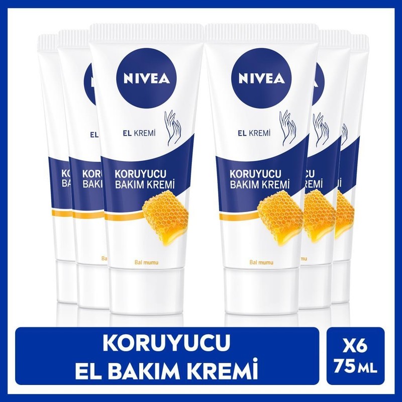 Nivea Koruyucu El Kremi Balmumu ile Koruyucu Etki,gül Kokulu Formül 75MLX6 Adet