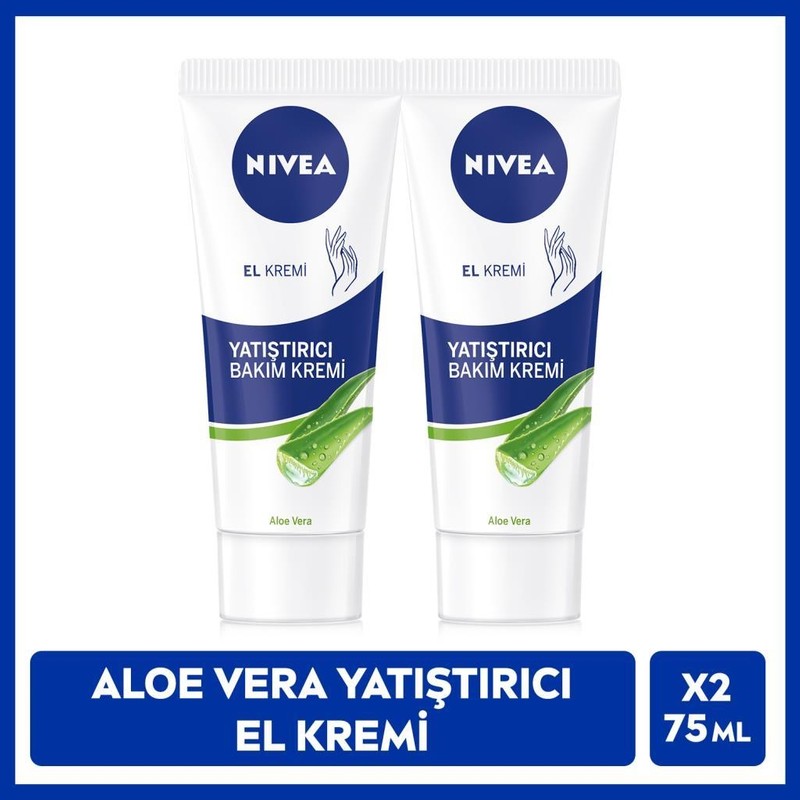 Nivea El Kremi 2×75 ml Sülfatsız Aloe Vera Yoğun Nemlendirme Hızlı Emilim Yatıştırıcı Bakım