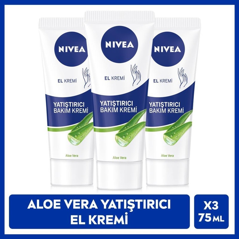 Nivea Nıvea Yatıştırıcı Bakım El Kremi 75 ml Aloe Vera x 3 Hızla Emilim Sağlayan Doğal İçerik