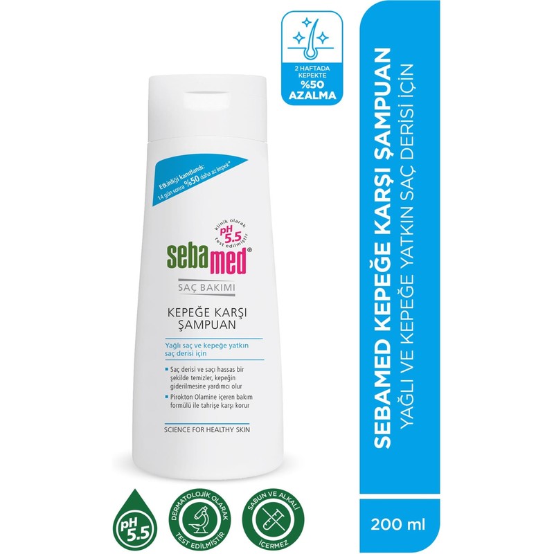 Sebamed Kepeğe Karşı Etkili Şampuan 200 ml Kepekli Saçlar İçin Temizleyici Etki