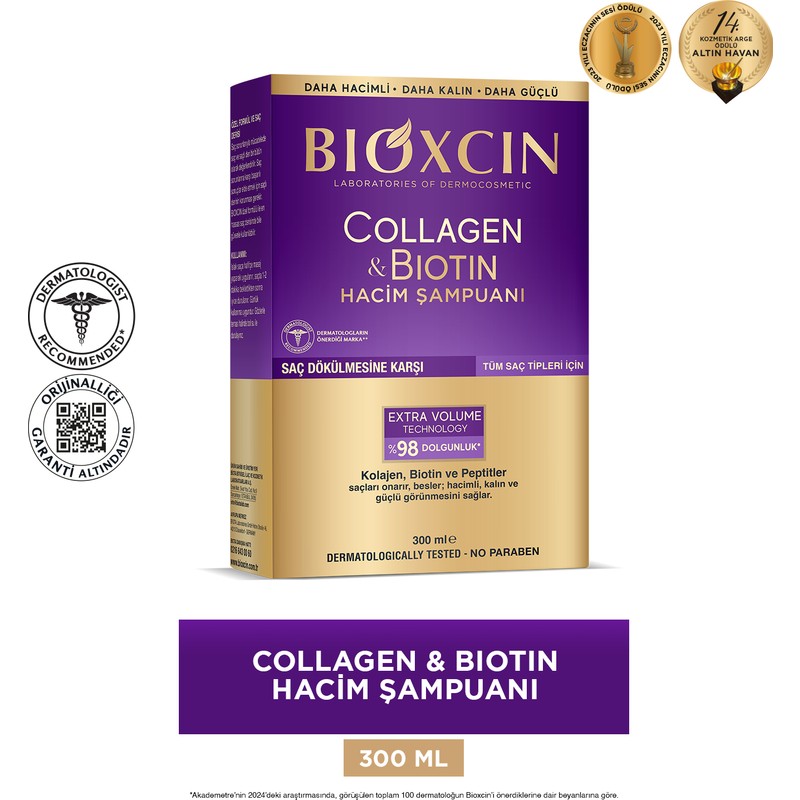 Bioxcin Collagen Biotin Hacim Şampuanı Saç Dökülmesine Karşı 300 Ml
