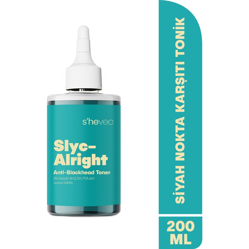 S'hevec S'he Vec Siyah Nokta Karşıtı ve Gözenek Sıkılaştırıcı Salisilik Asit 200 ml Vegan Tonik Slyc–Alright