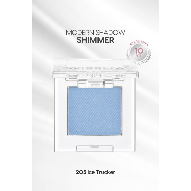 MISSHA Uzun Süre Kalıcı Kolay Uygulanan Işıltılı Tekli Far Modern Shadow Shimmer (205 Ice Trucker)