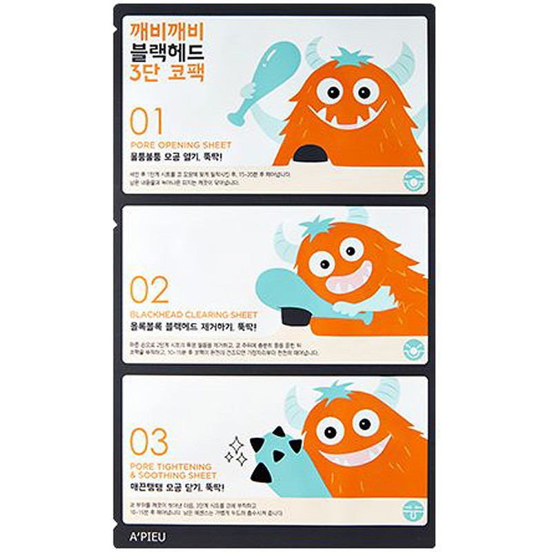 MISSHA A'pieu Goblin 3 Aşamalı Burun Bandı Siyah Nokta Temizliği İçin 3-Step Nose Pack