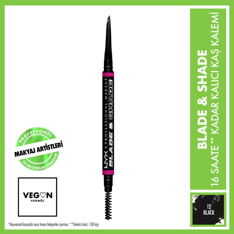 NYX Professional Makeup Blade N Shade Kaş Kalemi - 12 Black