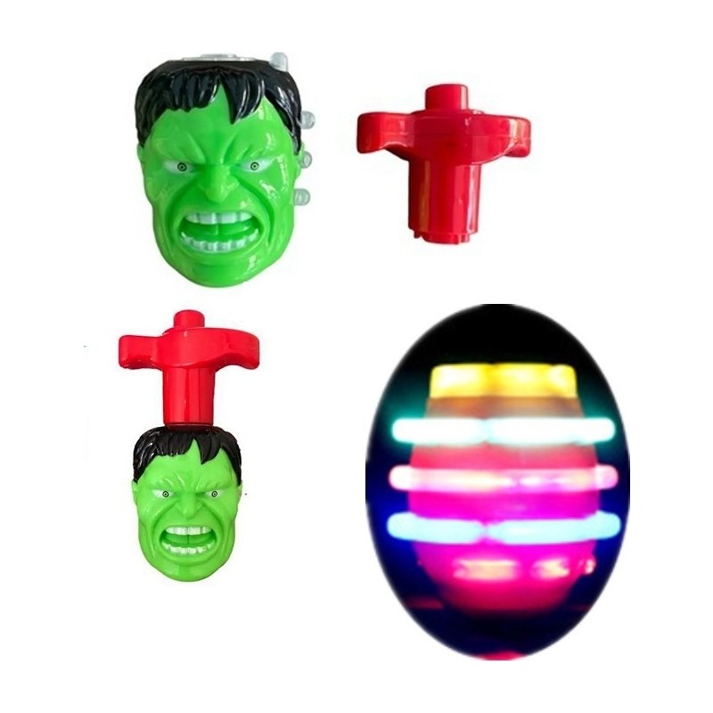 Oktay Sesal Hulk Işıklı Topaç Hulk Topaç Renkli LED Işıklı Sesli Topaç Yeşil Adam Topaç Yeşil Adam Işıklı Topaç