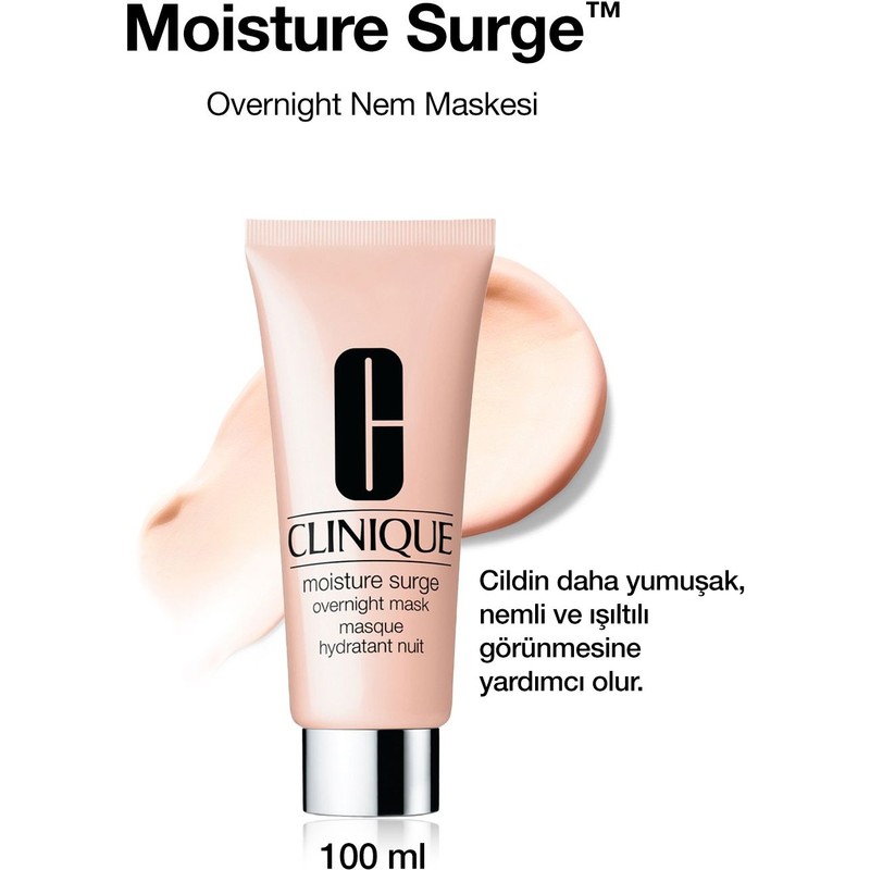 Clinique Moisture Surge™ Over Night Mask - Nemlendirici Gece Maskesi 100 ml | Yağ içermeyen, kremsi formül
