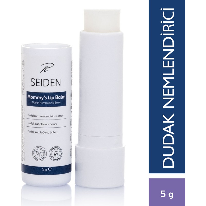 SEIDEN Dudak Nemlendirici | Besleyici, Nemlendirici | Kuruyan ve Çatlayan Dudaklar Için Vegan Lip Balm 5 G