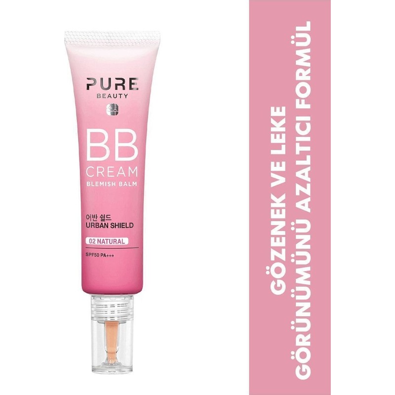 Pure Beauty BB Cream Natural 30 ml Canlandırıcı Etkili Krem Karma Ciltler İçin E Vitamini İçerir