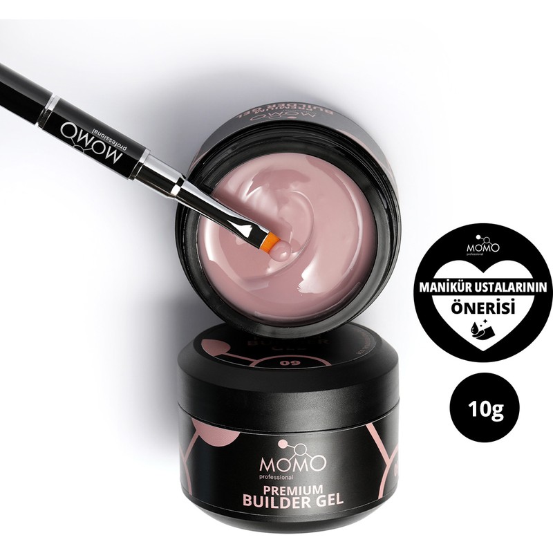 Momo Professional Premium Builder Protez Tırnak Jeli No.9, Vizon, 10 gr