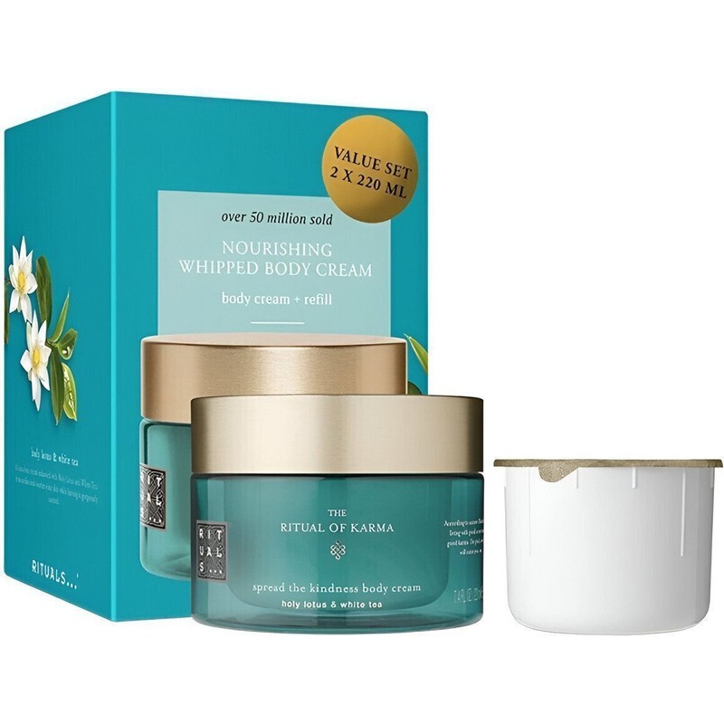 Rituals 2xad. The Ritual Of Karma Lotus Flower & White Tea Vücut Kremi 220 ml Vücut Kremi Yedek Paket 220 ml