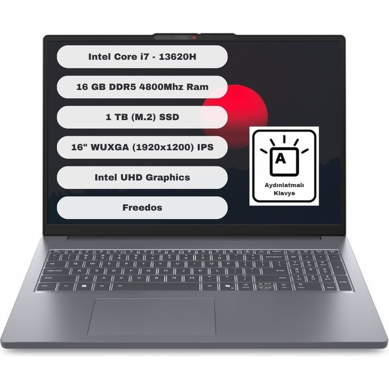 Lenovo Ideapad Slim 3 16IRH10 Intel Core i7 13620H 16GB DDR5 1TB SSD 16" WUXGA Taşınabilir Bilgisayar - En Uygun Fiyatlarla Piinti'de