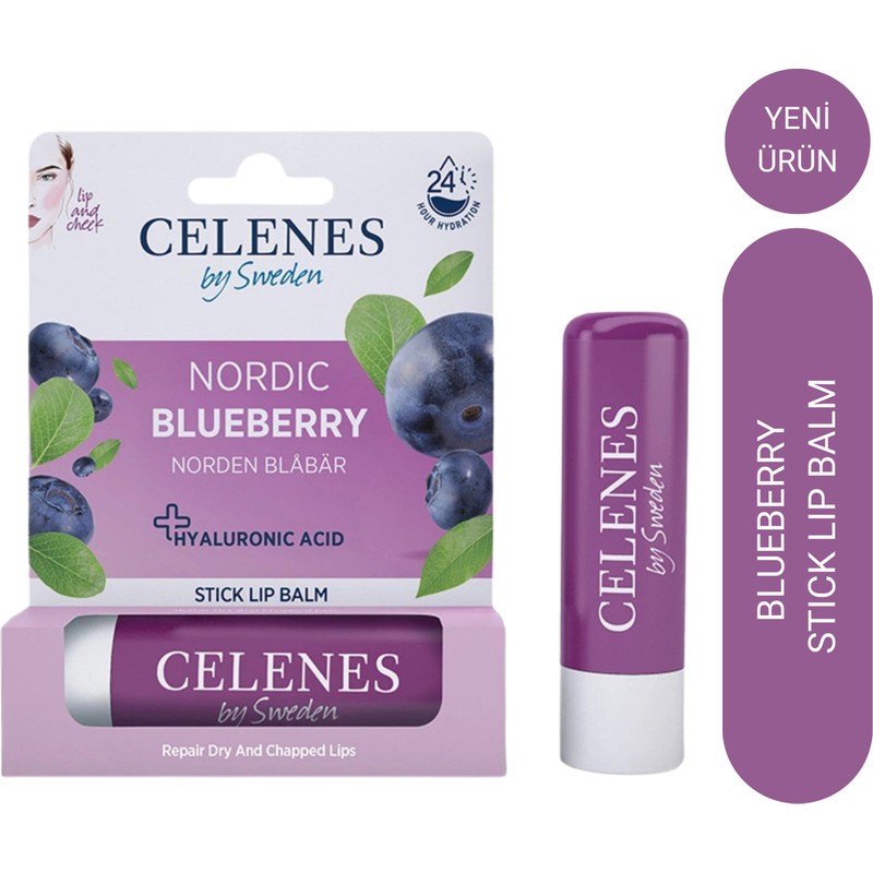 Celenes By Sweden Celenes Nordic Blueberry Stick Lip Balm Lip & Cheek 4,8 gr