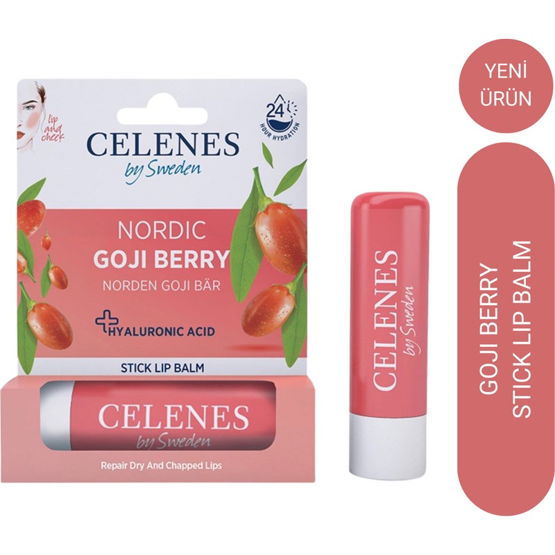 Celenes By Sweden Celenes Nordic Goji Berry Stick Lip Balm Lip & Cheek 4,8 gr