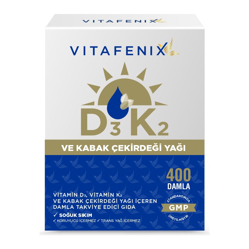 Vitafenix D3 K2 Ve Kabak Çekirdeği Yağı İçeren Vitamin 1000 Iu 20 ml Damla