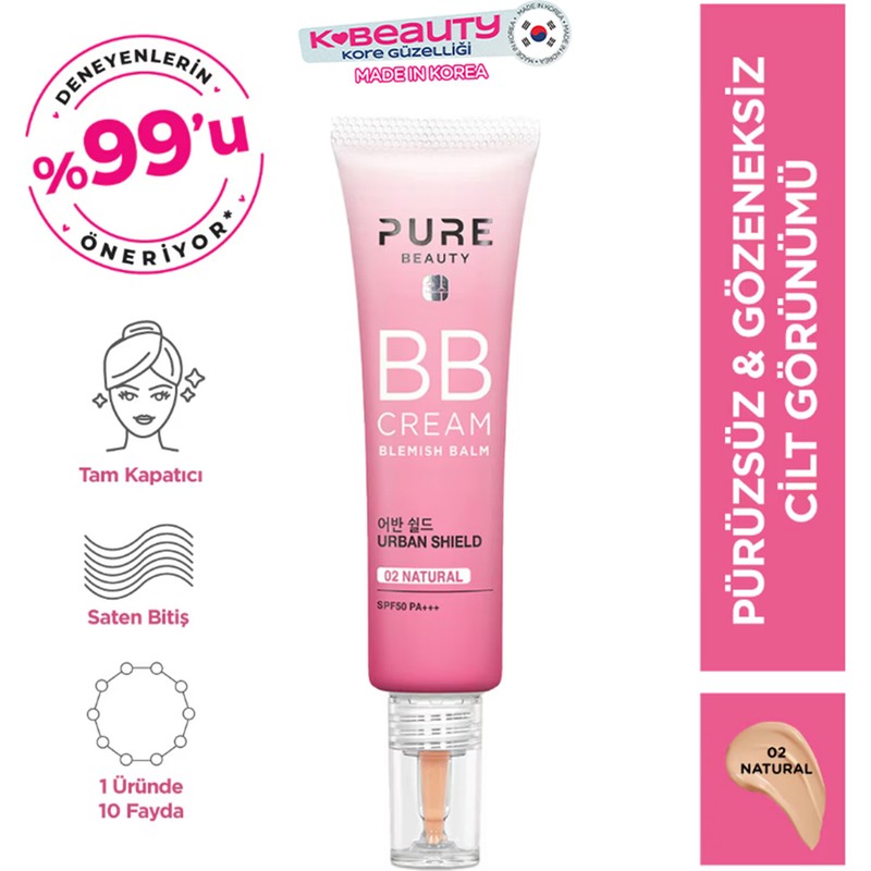 Pure Beauty BB Krem PA+++ Natural SPF50 30 ml